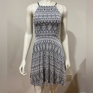 Ya Los Angeles Black & White Geometric Pattern Dress